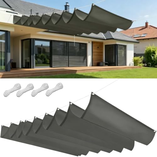 Toldo Vela Retráctil Gris Claro de 85x360 cm para Terraza Exterior 2