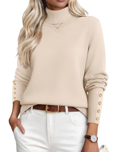 Image of Zeagoo Womens Turtleneck Sweater Long Sleeve Pullover Fall Basic Jumper Top
