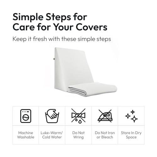 Image of Frido Wedge Plus Cushion Cover | Ultrasoft, Breathable & Cool Pillow Cover | Aesthetic Pillow Cover for Home | Durable & Machine-Washable | White