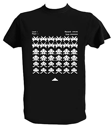 Generico T Shirt Space Invaders Videogiochi Uomo Bambino Maglietta Anni 70 Nostalgia Videogames, Uomo - 4XL