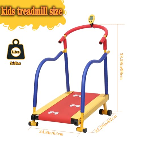 Image of Kids Treadmill for Home - Incline & Handlebars, Manual Self-Propelled Walking Pad, Indoor Workout Equipment for Children, Compact Fitness Solution for Active Kids
