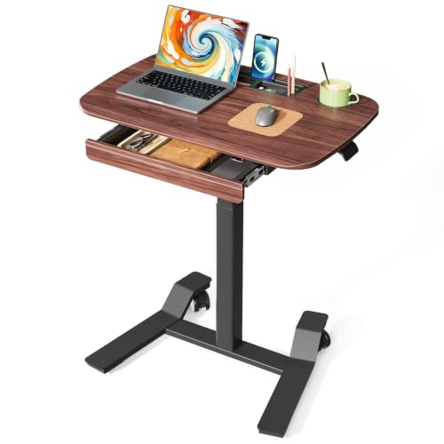 Image of JOY worker Rolling Desk Adjustable Height, Mobile Standing Desk with Drawer