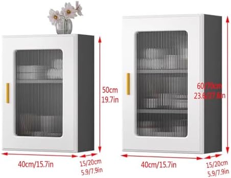 Modern Wooden Floating Bathroom Wall Cabinet - 2/3-Tier Storage Organizer with Door - Stylish Wall-Mounted Makeup & Medicine Cabinet for Kitchen & Dining Room Solutions