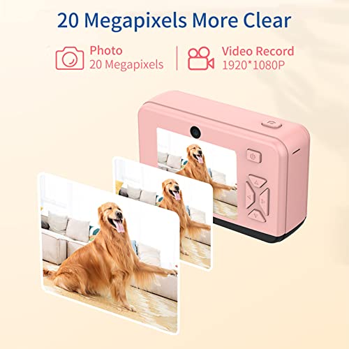 Kiboule Câmera portátil de crianças para crianças 20M Câmera duplaAuto Focus 2.0 '' IPS Tela 1080P