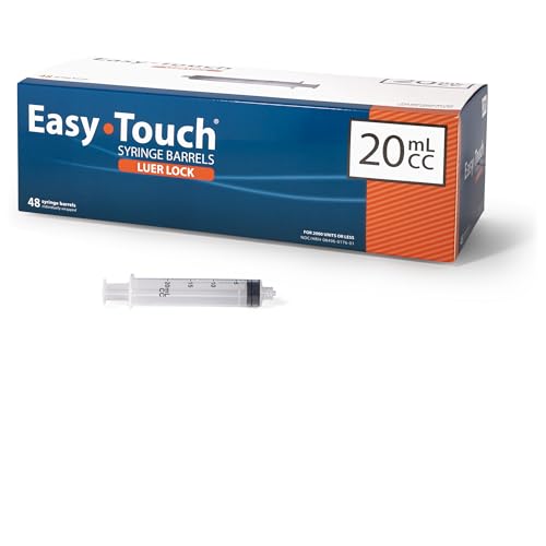 Easy Touch Luer-Lock Syringe Barrel, 20ML Syringe, Pack of 48
