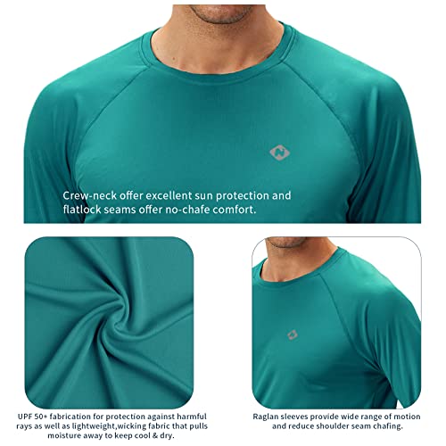 Image of NAVISKIN Men's Rash Guard Shirts Swim Shirts UPF 50+ UV Sun Protection Long Sleeve Shirts Lightweight Quick Dry