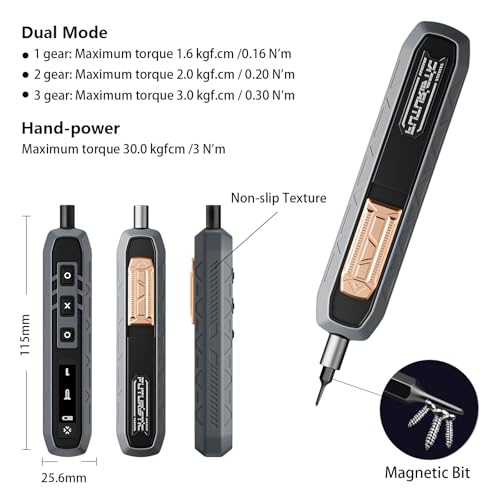 JAKEMY Mini Electric Screwdriver Set with 3 Torque,Cordless USB C Charging 180 in 1 with 160 Magnetic bits Precision Screwdriver for Laptop, Phone, Computer, Watch Christmas for Men