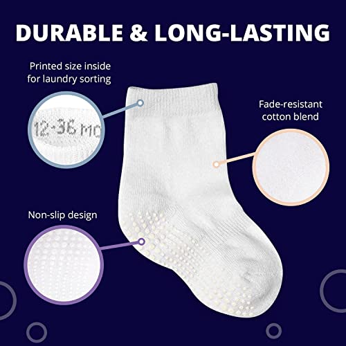 LA ACTIVE Non Slip Grip Ankle Boys and Girls Athletic Crew Socks for Babies Toddlers and Kids3