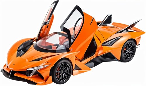 Image of Die-Cast Sports Supercar Model 1:32 Scale | Pull Back Racing Car with Openable Doors, Light & Sound | Metal Luxury Car Toy for Kids Boys 3+ Collectible Gift