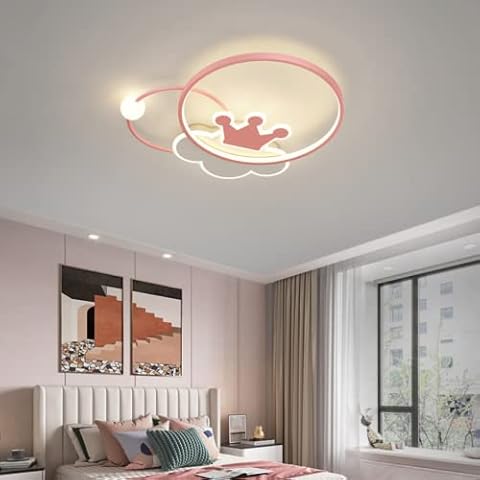 DUNMW Creative Pink Crown Cloud Ceiling Light Cover