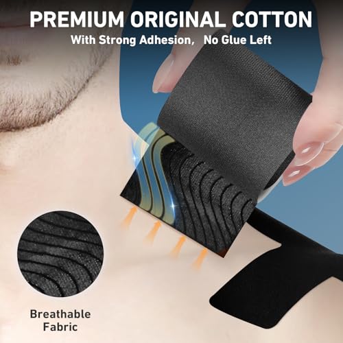 Image of Kinesiology Tape for Shoulder Precut, 12 PCS Shoulder Tape for Pain Relief, KTQUICK Original Cotton Waterproof & Breathable, Enhance Elastic Sports Tape for Pain Support and Muscle Sports, Black