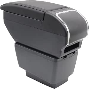 Accoudoir Central Voiture Pour Honda Fit Jazz 2009-2013 - Double Rangement + Porte-Gobelet - Noir Ligne