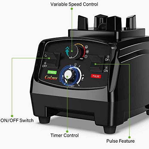Colzer Professional Countertop Blender With 2200-Watt Base, Smoothie Blender ,Built-In Timer ,High Power Blender 2L Cups For Frozen Drinks ,Shakes And Smoothies #TOP2