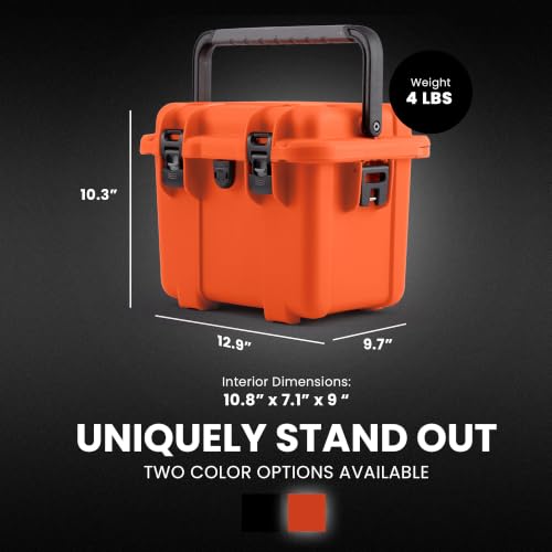 Image of NANUK T20 Waterproof Storage Box - Compact Camping Storage & Gear Box for Outdoor, Marine & Boat Use - Dustproof, Impact-Resistant Hard Case (12.9 inch x 9.7 inch x 10.3 inch) - Orange