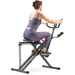 Sunny Health & Fitness Smart Heavy-Duty Row-N-Ride, Full-Body Squat Assist | Free SunnyFit App, Multi-Exercise Training, 3 Squat Depths, 5 Resistance Levels, 350LB Capacity, Compact Foldable Design