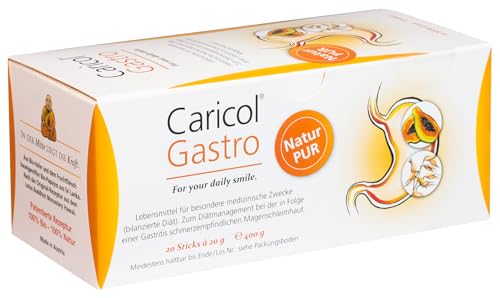 Caricol Gastro | 100% iges Naturprodukt | Unterstützung für die Magenschleimhaut | Mit der Kraft von Papaya & Biotin | Mit Papain | 20 Sticks à 20g | 200g