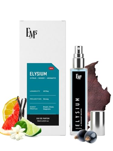 Image of EM5 Elysium Perfume for Men | Aromatic Citrus Amber Fresh Spricy Fragrance | Eau de Parfum Spray | Luxury Gift for Him | 15 ml
