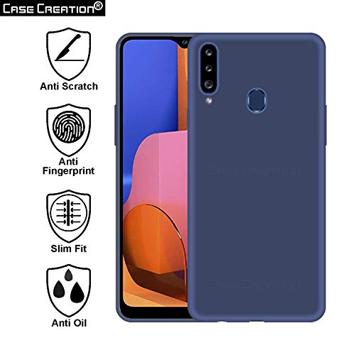 Image of Case Creation Luxurious OG Series for Samsung Galaxy A20s Case Cover,Anti-Dirty Slim Case Frosted Matte Cute Candy TPU Raised Bezel (Splash of Color) Back Cover for Samsung A20s -Navy Blue