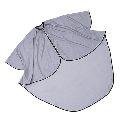 DEARMAMY Grembiule Da Barbiere Maniche in Materiale Leggero Grigio, Camice Da Salone Regolabile e Resistente Per Taglio Chioma, Colorazione e Trattamenti Professionali