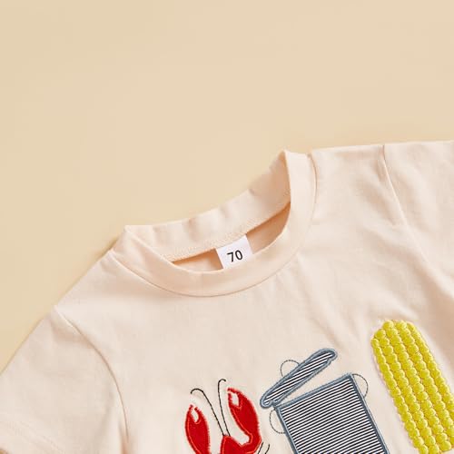 Toddler Baby Boy Girl Crawfish Outfit Lobster Short Sleeve T-Shirt Tops Shorts Set Baby Summer Clothes4