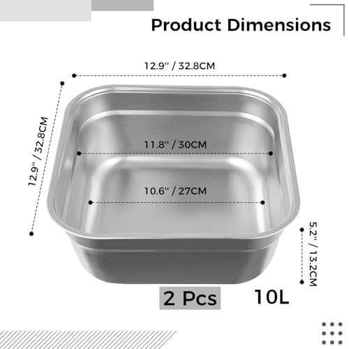 Cuencos de lavado recipientes multiusos acero inoxidable sartenes resistentes cocina 5