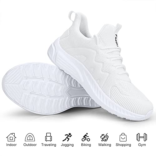Image of Feethit Mens Non Slip Walking Sneakers Athletic Gym Tennis Running Shoes | Slip on Shoes,Lightweight,Breathable,Comfortable Workout Sneakers,For Daily Activities