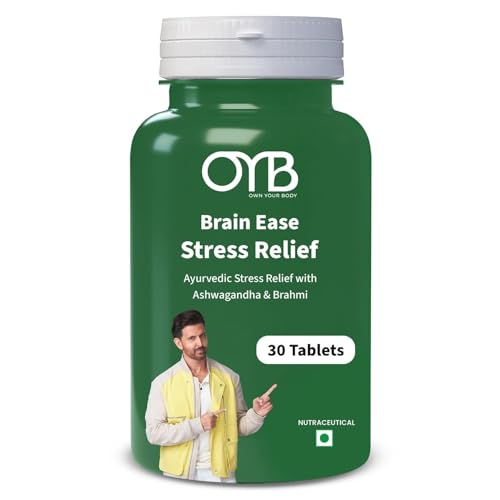 Image of OYB Brain Ease - Stress Relief & Mind Wellness Supplement with Ashwagandha, Brahmi, Jatamansi, Shankhpushpi & Sarpagandha | Ashwagandha & Brahmi Supplement for Men & Women | 30 Tablets