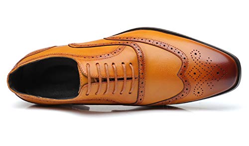 Mens Brogue Oxford, Lace-up Wingtip Dress Shoes,Formal Lace Up Shoes for Men4