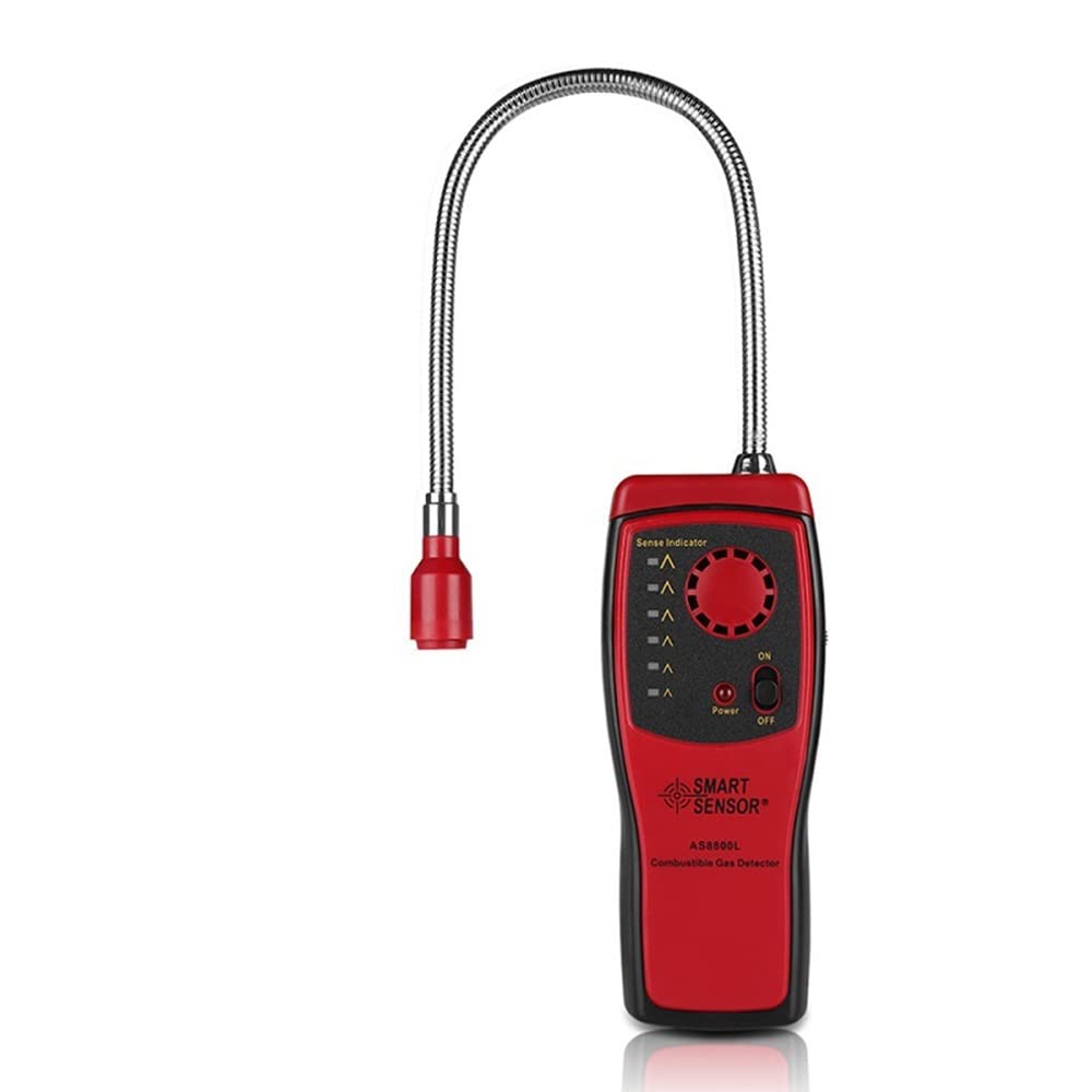 Analizador de gas, detector de gas combustible, puerto inflamable, ubicación de fugas de gas natural, determinación del medidor de medición de luz sonora AS8800L
