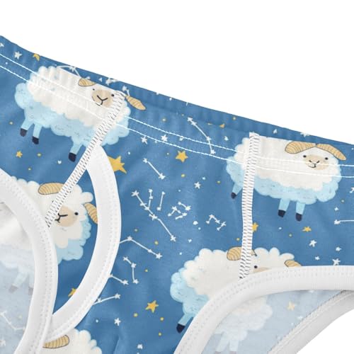Wusikd Sheep Boys' Underwear Cotton Blue Stars Boys Briefs Soft Toddler Underwear 2T4