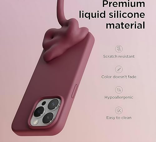 Image of Aa TrendX Silicon Case Cover Compatible with iPhone 13 Pro Max Case Cover | Slim Fit Silicone Back Case for iPhone 13 Pro Max /Camera Protection /Hard Edge /Premium Back Case Cover / (Burgundy)