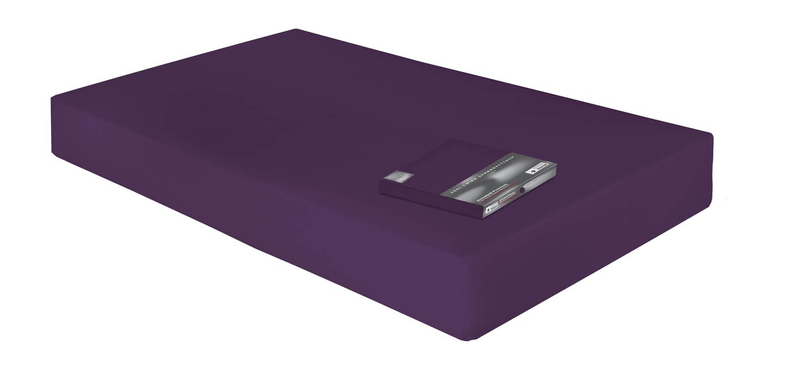 Dormabell Premium Spannbetttuch für bis zu 24cm hohe Matratzen, veredelte Mako-Baumwolle für vollendeten Schlafgenuss, elastisch | Blickdicht | bügelfrei | langlebig, (Viola | 100x200 cm)