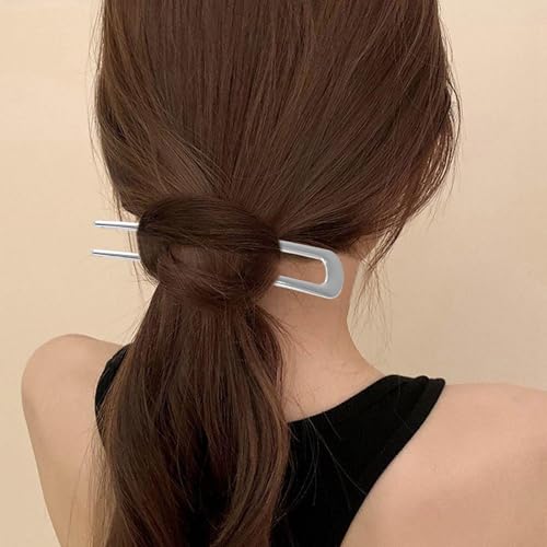 2 pinos de cabelo franceses de metal, alfinetes de cabelo dourados e prateados para pãezinhos em for