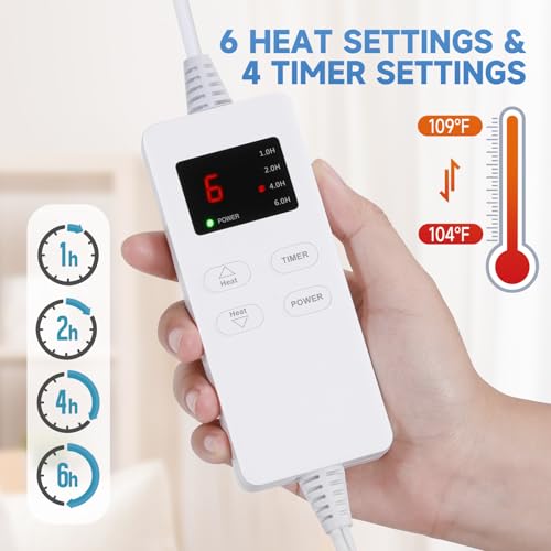 Heating Pad for Back, Heating Pad for Period Cramps with 6 Heat Settings & Timer, Portable Electric Heating Pads for Neck and Shoulders, Christmas Gifts for Women, Men, Blue image 3