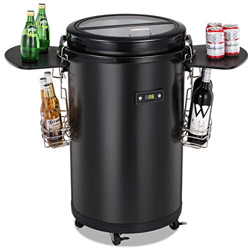 Joy Pebble Beverage Refrigerator and Cooler, 60 Can Indoor Outdoor Party Cooler Fridge