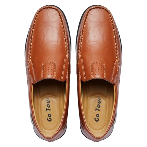 Image of Go Tour Men's Casual Leather Fashion Slip-on Loafers Shoes