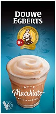 Instant Coffee Packets | Douwe Egberts | Latte Macchiato Solution Coffee 8 Pieces | Total Weight 5.57 ounce