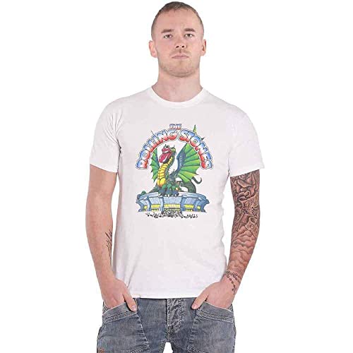 [The Rolling Stones] T Shirt 81 Tour Dragon Band Logo �V���� ���� �����Y �z���C�g Size L