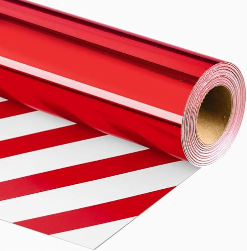 キラキラ ピンクギフト包装紙, ホログラフィック, クリスマス ラッピングペーパー, パーティー デコレーション, 光沢仕上げ，大判かわいい絵柄，子供包装紙，厚手包装，折り畳みギフト包装，誕生日クリスマスお祝い，包装用品 ﻿ (赤)