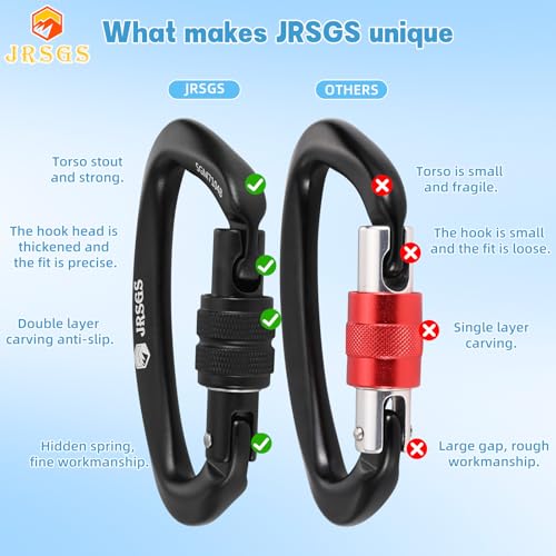 Image of Climbing Carabiner Clips,Locking Carabiner for Camping,Rescue,Hunting