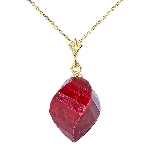Galaxy Gold GG 14k Solid Gold Necklace Twisted Briolette Ruby