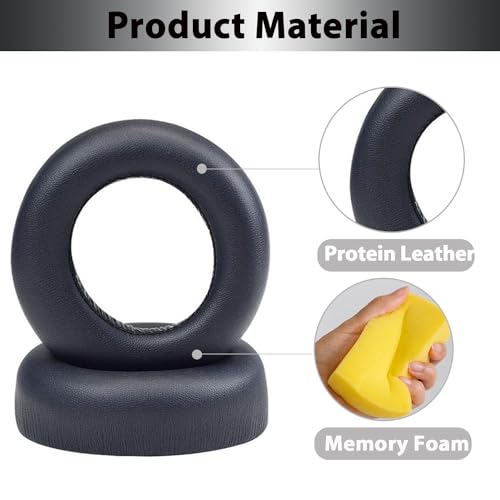 Image of Adhiper PS5 Replacement Ear Pads Cushions for Sony PlayStation 5 Pulse 3D PS5 Wireless Headset, Ear Pads for Sony PS5 Pulse 3D with Noise Isolation Memory Foam & Soft Protein Leather(Black)