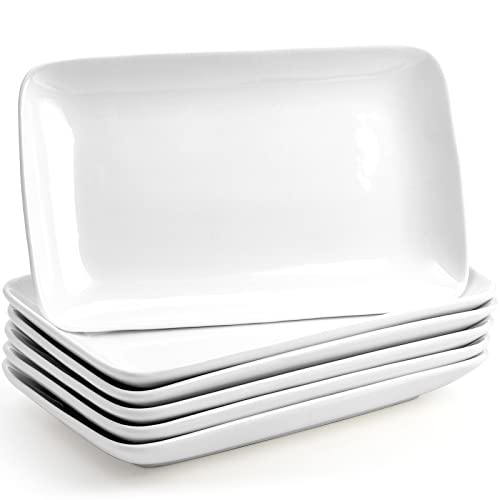 El Mejor Listado de Platos para ensalada , listamos los 10 mejores. 42 Foraineam Platos Rectangulares de Porcelana Blanca, Juego de 6 Unidades, 10 Pulgadas, Aptos para Lavaplatos y Horno, para Sushi, Pasta, Fruta, Ensalada, Postre
