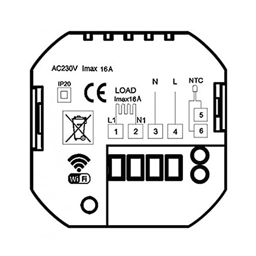 AC603H WLAN Smart Thermostat CALORIQUE - für elektrische Fußbodenheizung, programmierbar, 16A, App-Steuerung, kompatibel mit Alexa & Google Assistant, Tuya