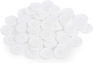 STAHAD 50 Pçs Decoração Branca Decoração Botões Brancos Acabamento Preto Botão Branco Botões De Casaco Botões De Costura 4 Botões De Furo Botões De Resina Botões De Resina Manual