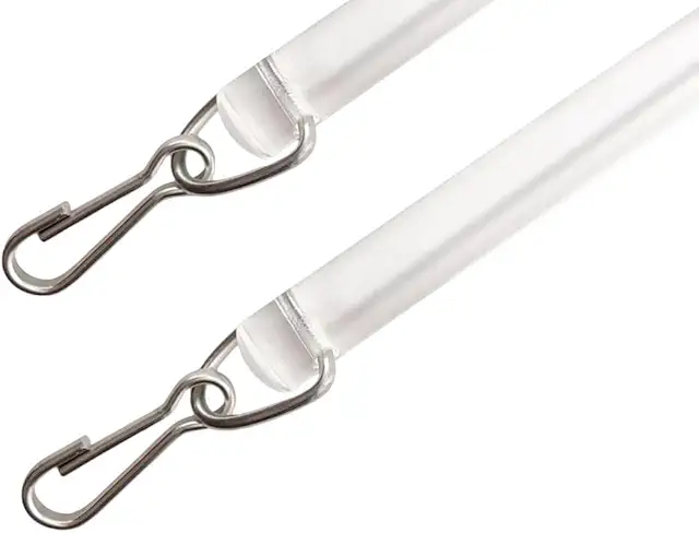 Set of 2 Transparent Curtain Tie Rods for Heavy Curtains - Trekstang Gordijn