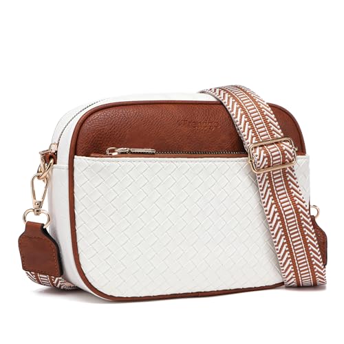Image of Crossbody Bags for Women Vegan Leather Small Purses with Detachable Coin Pouch Adjustable Guitar Wide Strap