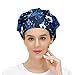 Working Cap with Button and Sweatband Adjustable Tie Back Bouffant Hats Printed Multi Color for Woman ManSeamless Pattern