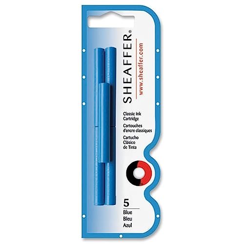 SHEAFFER Sheaffer Skrip - Cartucce d\'inchiostro per penna stilografica, confezione da 5, colore: Blu