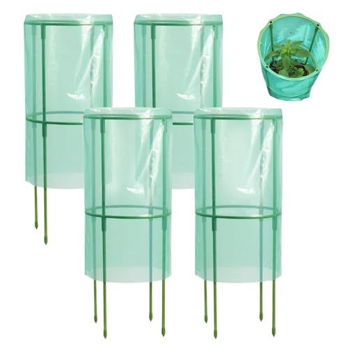 Garden Plant Cloches – Seedling Protective Covers, Four-Pack Windproof Mesh Guards | Fruit and Vegetable Barrier, Flower and Blueberry Bush Defense, Animal deterrentT, Outdoor Cultivation Equipment,